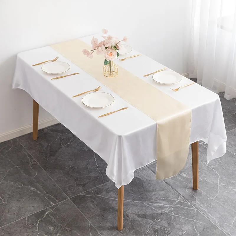 10Pcs Satin Table Runner 30cm X 275cm Wedding Party Supply Christmas Home Modern Coffee Dining Luxury Table Decoration