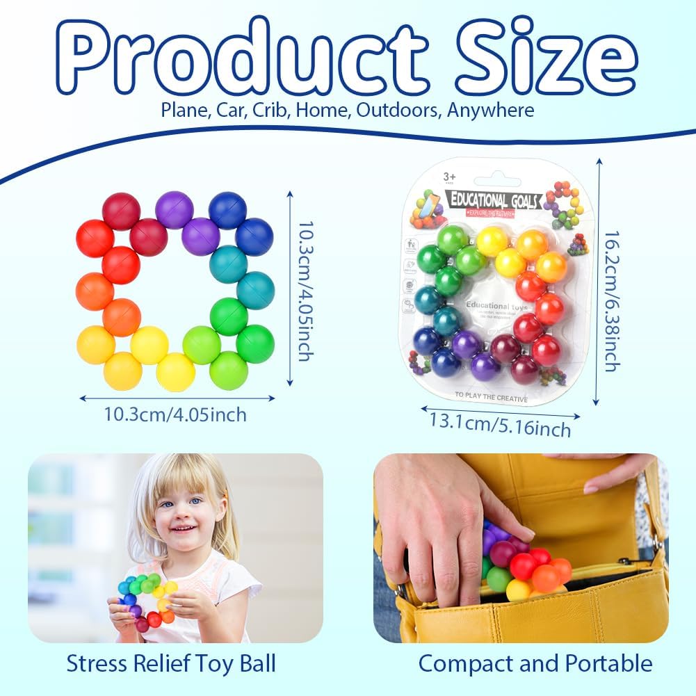 Ainiv 3D Puzzle Ball Sensory Toy - Variety Stress Relief Ball, Massage Balls Hand Trainer, for Relieving Stress, Funny Educational Toy (Small)