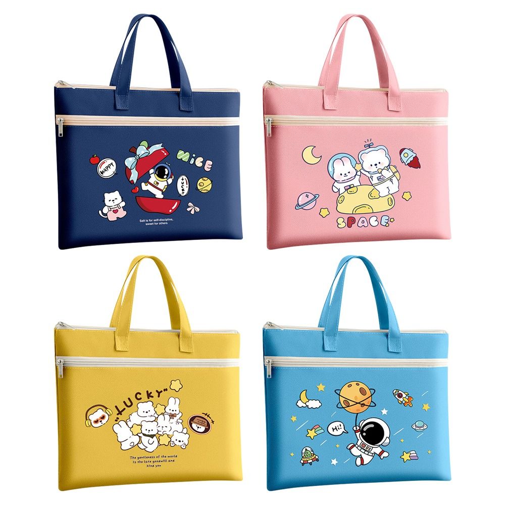 Doppellagige Tragetasche für die Schule, Canvas-Aktentasche, süße A4-Aktentasche, Lernbedarf