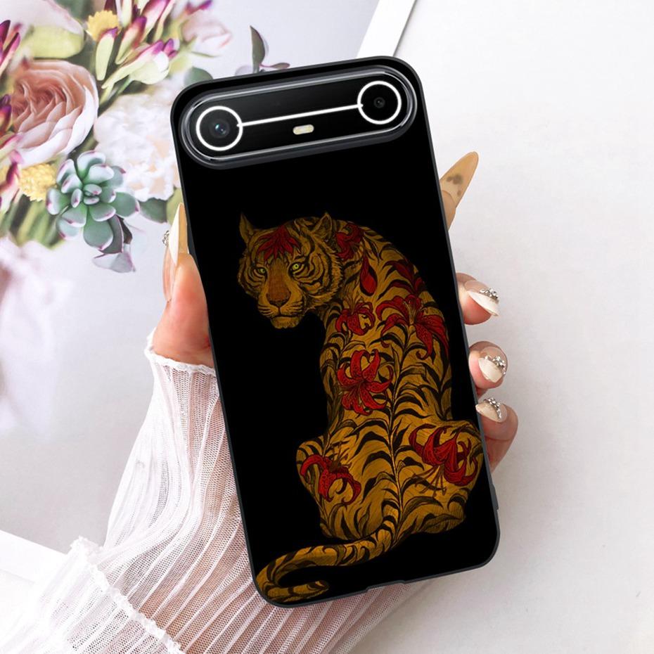 Fashion Cool Design Case For Tecno Pova Slim 5G 2025 Black Silicone Soft Cover For Tecno Pova Slim KM9 Phone Cases