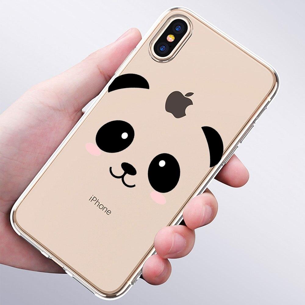 Luxury Soft Silicone Phone Case Cute Panda Bear China for Apple iPhone 11 Pro XS Max X XR 6 6S 7 8 Plus 5 5S SE Fashion Cover