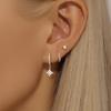 3Pcs Stainless Steel Shiny Crystal Hoop Earrings For Women Fashion Minimalist Small Round Huggie Earrings Trendy Punk Jewelry