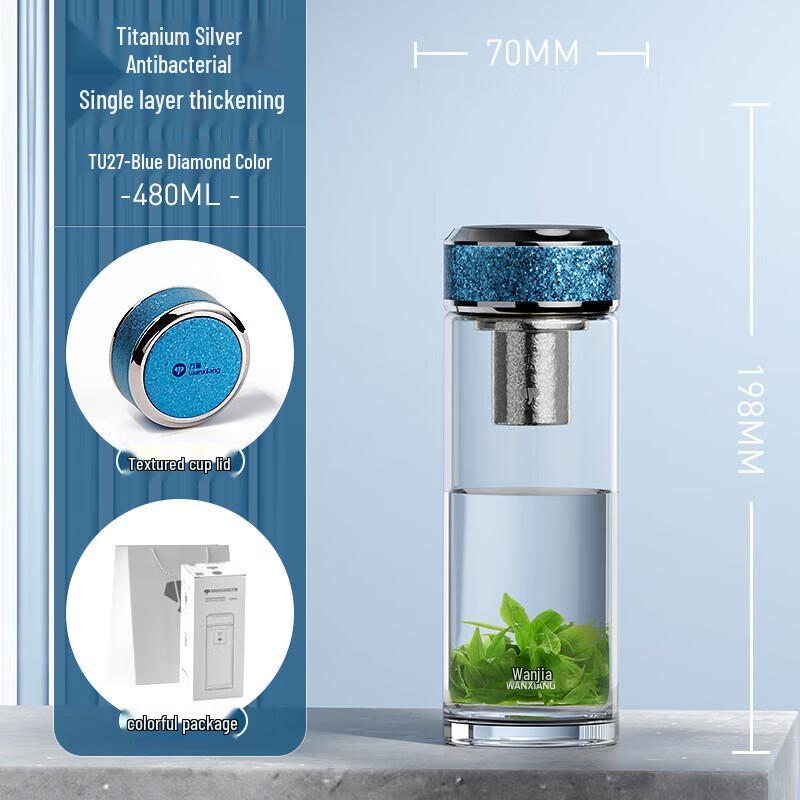 WANXIANG Borosilicate Glass Travel Mug