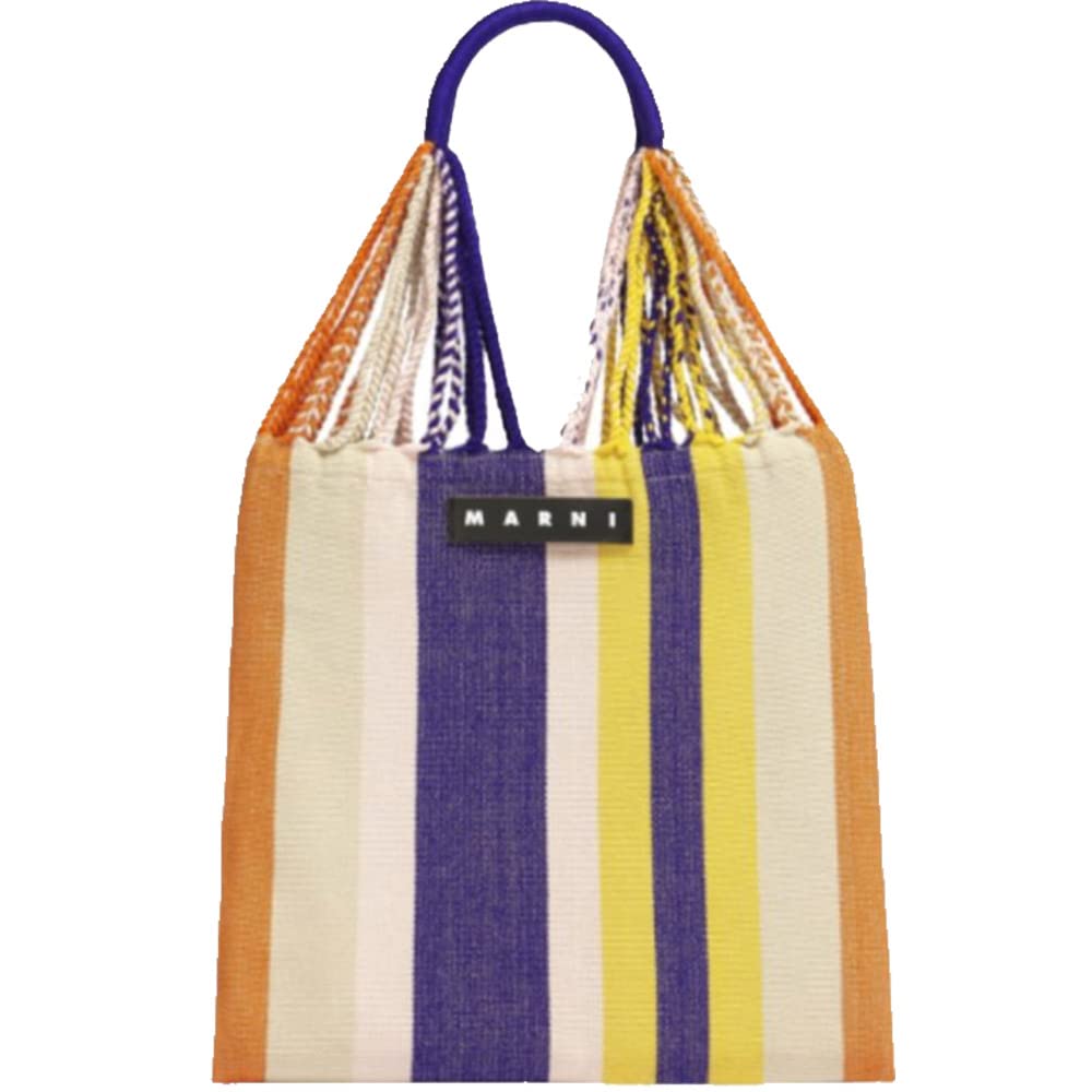 

Marni Market Shopping Bag Striped Picnic Hammock [Marni] (Sunrise Peach)