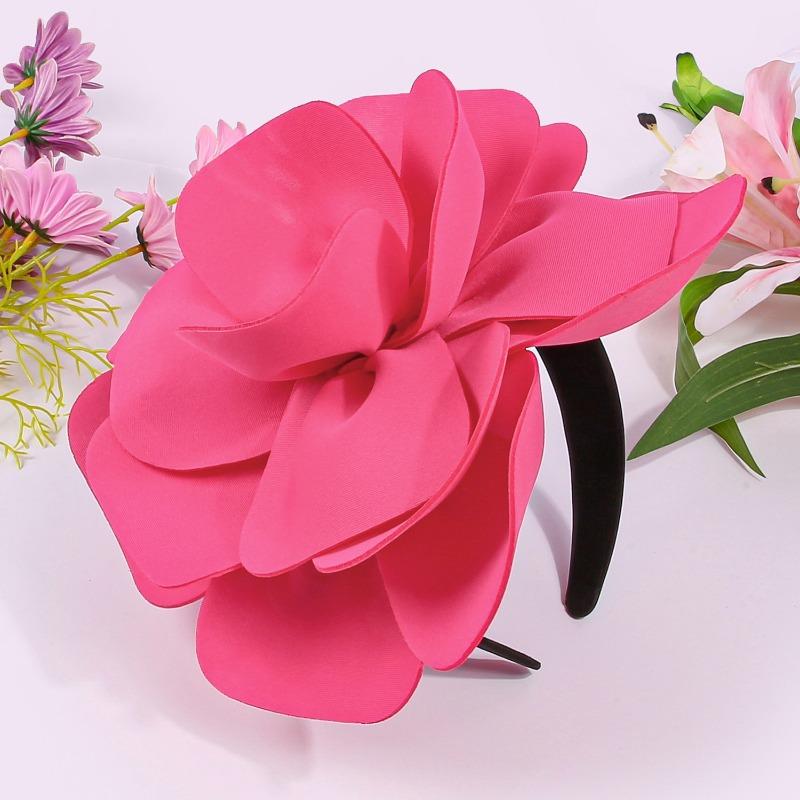 Luxury Fabric Flower Headband for Women Oversized Cloth Hairband for Party Evening Events Elegant Boho Bridal Hair Accessory