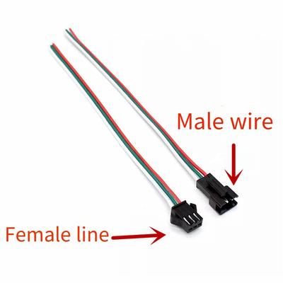 Effizient für JST SM 3-Pin-Steckverbinder Packung mit 30 Paaren mit 15 cm langen Drähten für LEDs