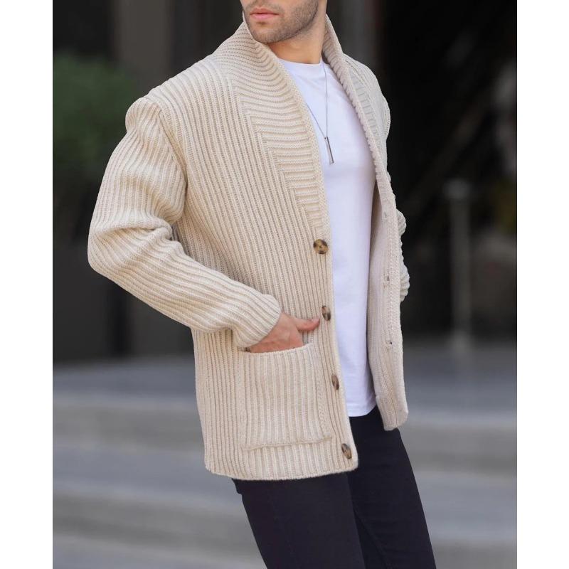 Men S Long Sleeve Knitted Cardigan Sweater Casual Autumn Winter Coat