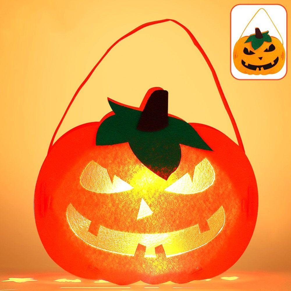 Cloth Pumpkin Lantern Reusable Halloween Ornament Halloween Light  Halloween Party Decorations