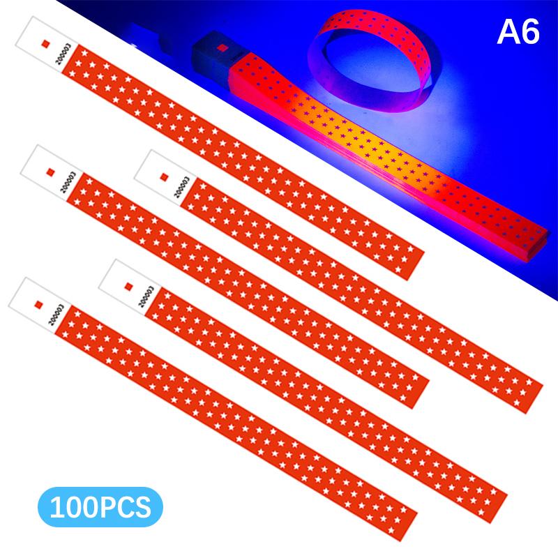 50/100 Stück Neon Stern Papier Armbänder Reißfest Einweg Event Armbänder Für Konzerte, Festivals, Partys, Feiertage