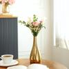 Golden Metal Flower Vase for Home Décor | Table Top Decorative Teardrop Vase for Living Room, Office & Bedroom