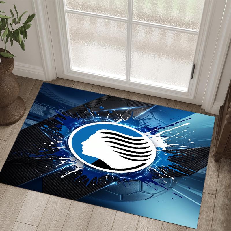 Atalanta FC Design Crystal Velvet Carpet Cozy Non?Slip Printed Rug For Bedroom Living Room Entrance