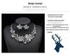 European & American Statement Necklace & Earring Set - Women's Fashion Alloy Chain & Floral Bridal Accessories
