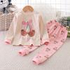 Winter Kids Long Sleeve O Neck T Shirt Pants Set Casual Baggy 2pcs Suit Cotton Cartoon Printes Outfit