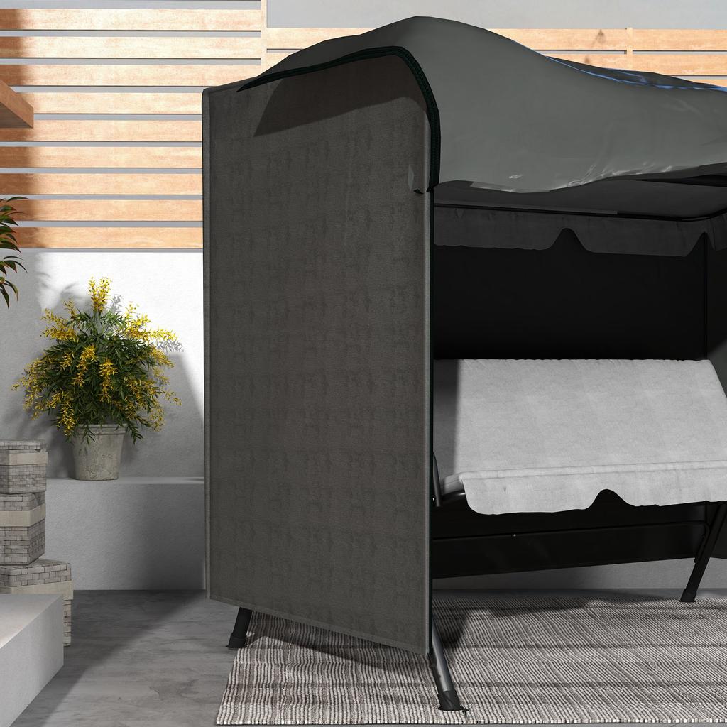 205 X 124cm Three-Seater Swing Chair Protective Cover Dark Grey