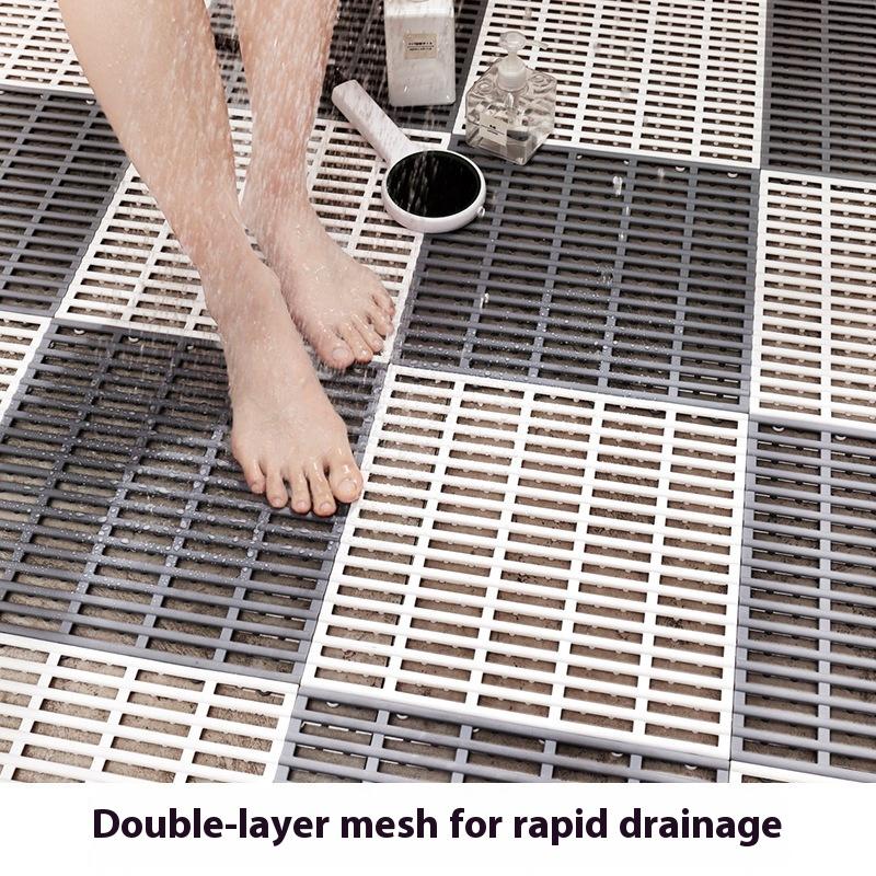 6Pcs/Set Non-Slip Rubber Floor Bathroom Drain Waterproof Bathing Mat Floor Pad Easy Cut Dishwasher Safe