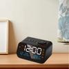 Multifunctional LED Alarm Clock with Radio and FM, Rechargeable, Black