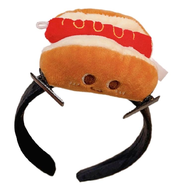 Cartoon Plush Hairhoop Lovely Hamburger Hairband Holiday Party Props Headdress Adult Festival Hairhoop Head Accessories