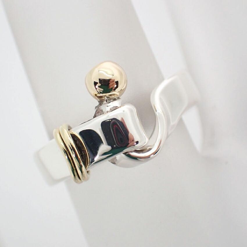 [Used] TIFFANY 925/750 Hook & Eye Ring / Size 8 / j12-13