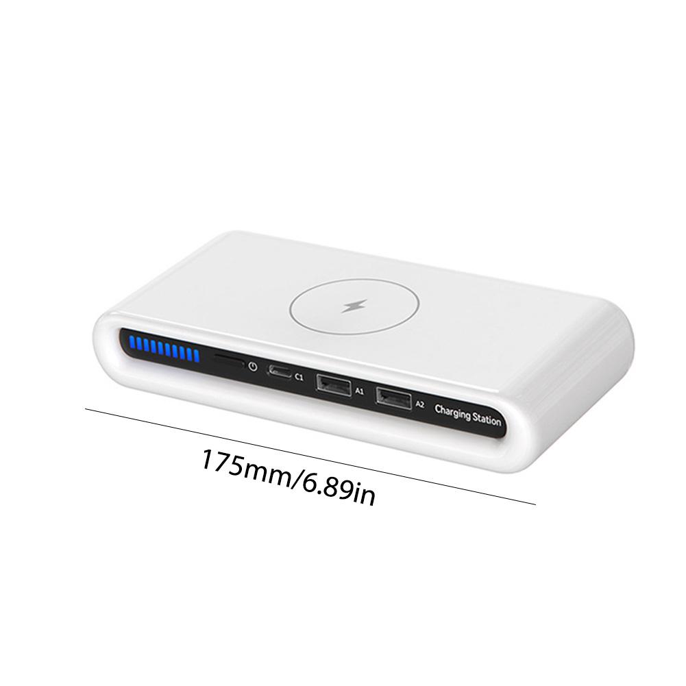 Cargador Rápido de 15W USB Tipo C Cargador de Escritorio para Teléfono con Luz LED Colorida Cargador Inalámbrico para Teléfono Magnético para iPhone Watch