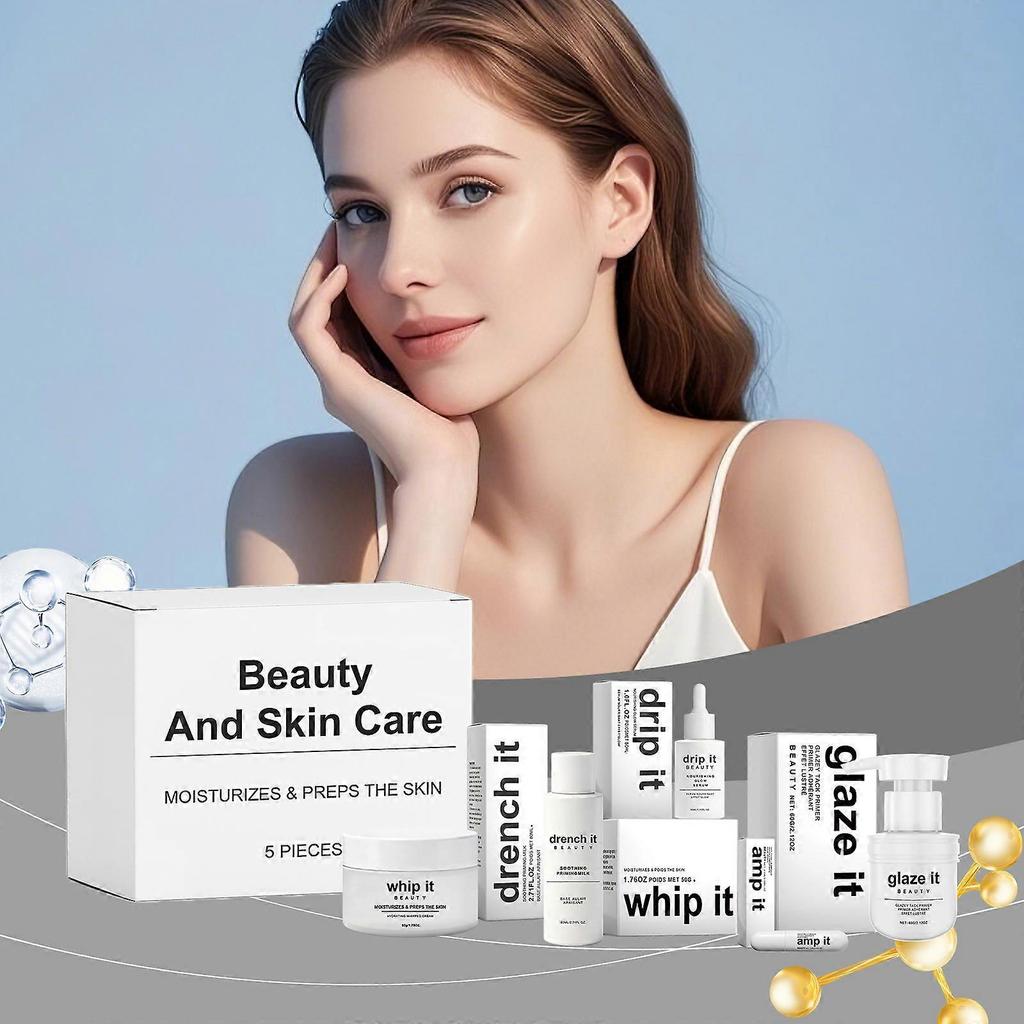 3-Piece Skincare Set by drench it + drip it + whip it, Hyaluronic Acid & Niacinamide - Moisturizing, Anti-Aging, Barrier Repair