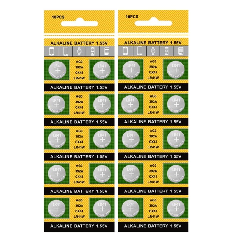 20pcs/10Pcs AG3/736/LR41 Watch Battery Button Coin Cell Button Batteries for Watches Toy, Long Lasts Power Supply