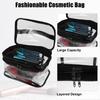 VOCOSTE Double Layer Makeup Cosmetic Travel Clear Toiletry Bag for Black Bag, Case, Women,