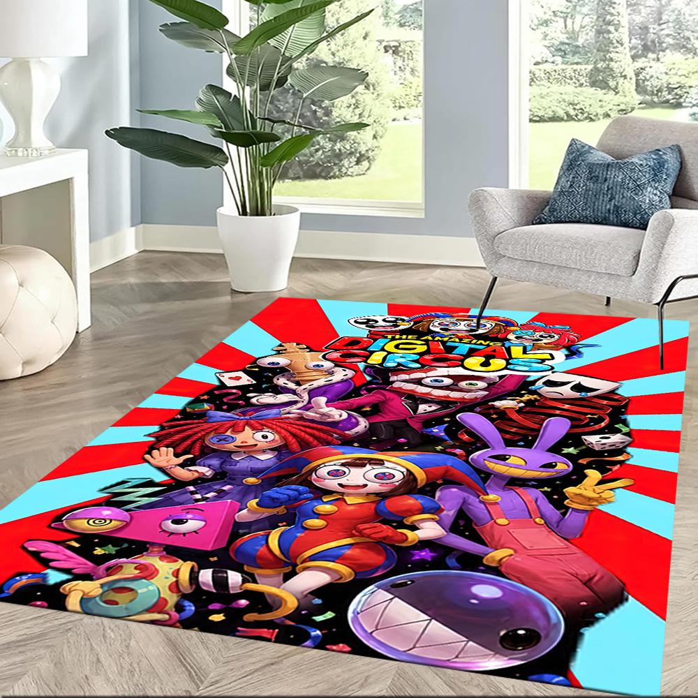 Digital Circus Floor Mat Design For Dormitory Hallway Game Room Playrooms Antislip Carpet Decorate Offices Gift For Festivals