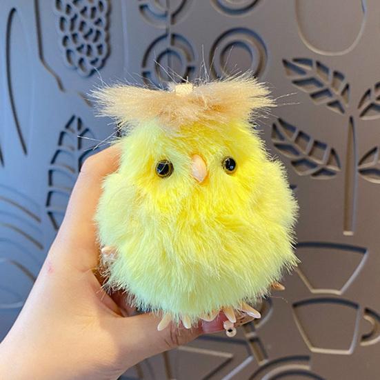 Keychain Pendant Portable Plush Chick Charm Key Chain with Clockwork Bounce Toy Soft