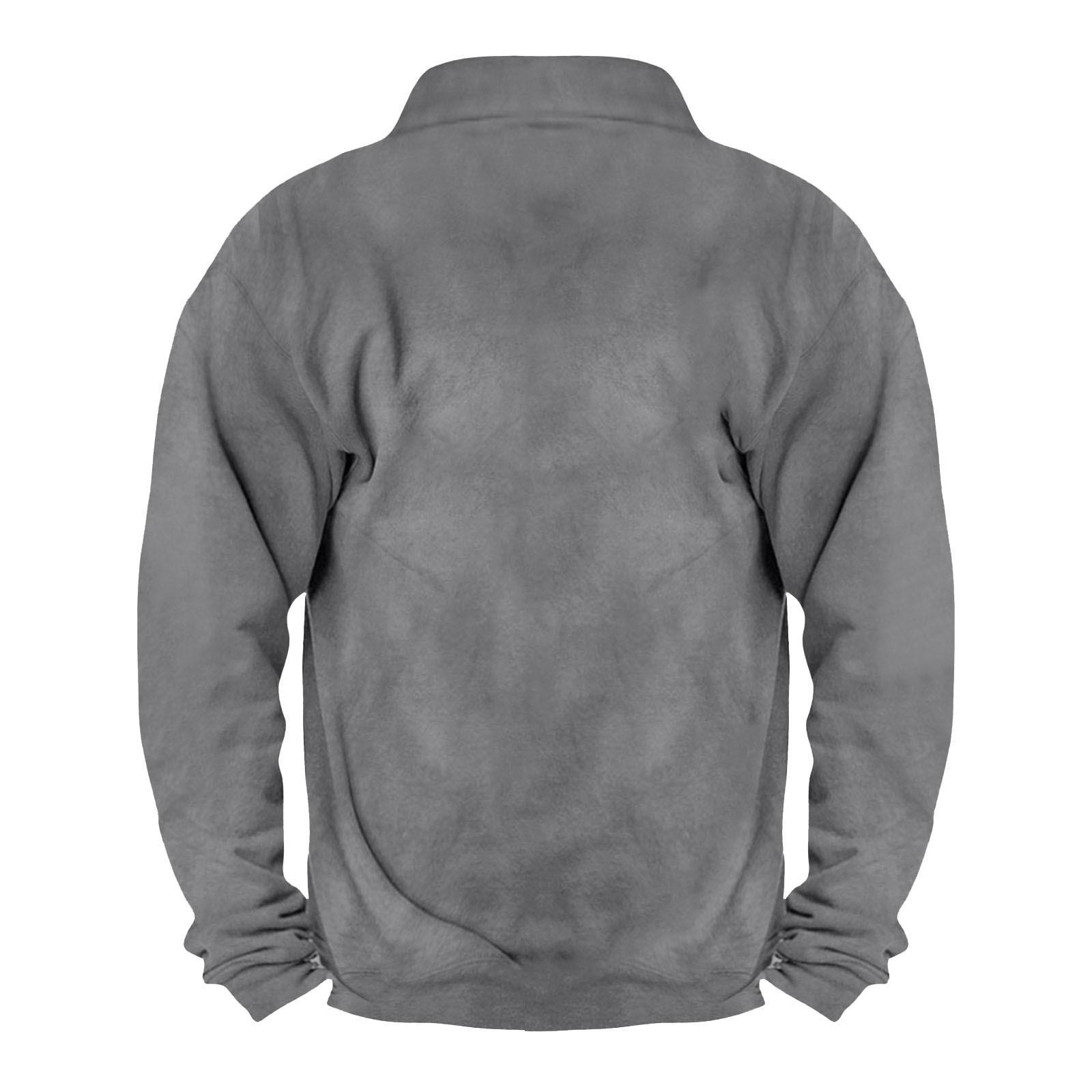 Мужской винтажный спортивный свитер с длинным рукавом и высоким воротником на молнии — фото 4