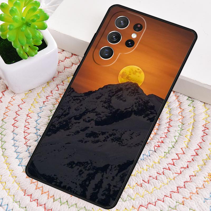 Marble Mountain Moon Silicone Phone Case For Samsung Galaxy note 10 pro S26 S25 S24 S23 S22 S21 Plus S25Ultra Capa Cover
