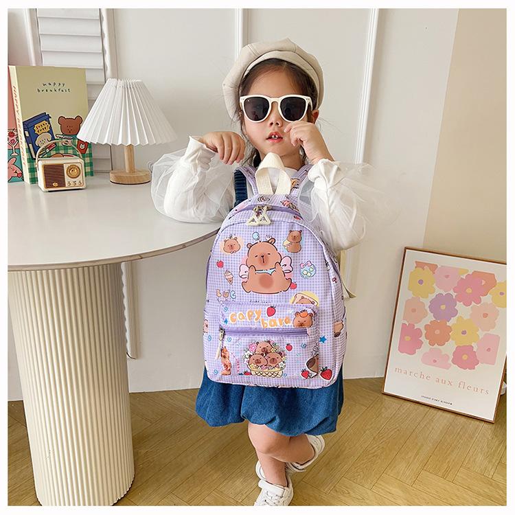 Boys and Girls Printed Backpack Cute Capybara Kindergarten Baby Backpack 2025 New Large-capacity Children's Schoolbag