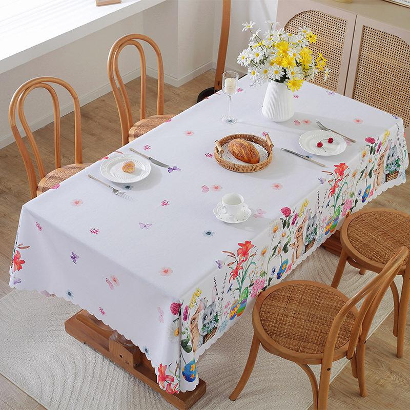 

Скатерть 1шт водонепроницаемая и жиростойкая обеденная столовая обитая полиэфирной тканью