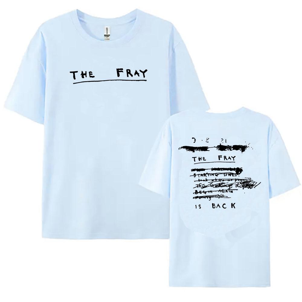 THE FRAY Pásmové Grafické Tričko s Krátkým Rukávem Bavlna Volné Pánské Tričko Unisex Streetwear Těžká Mentální Ležérní Pánské/Dámské Oblečení Tričko