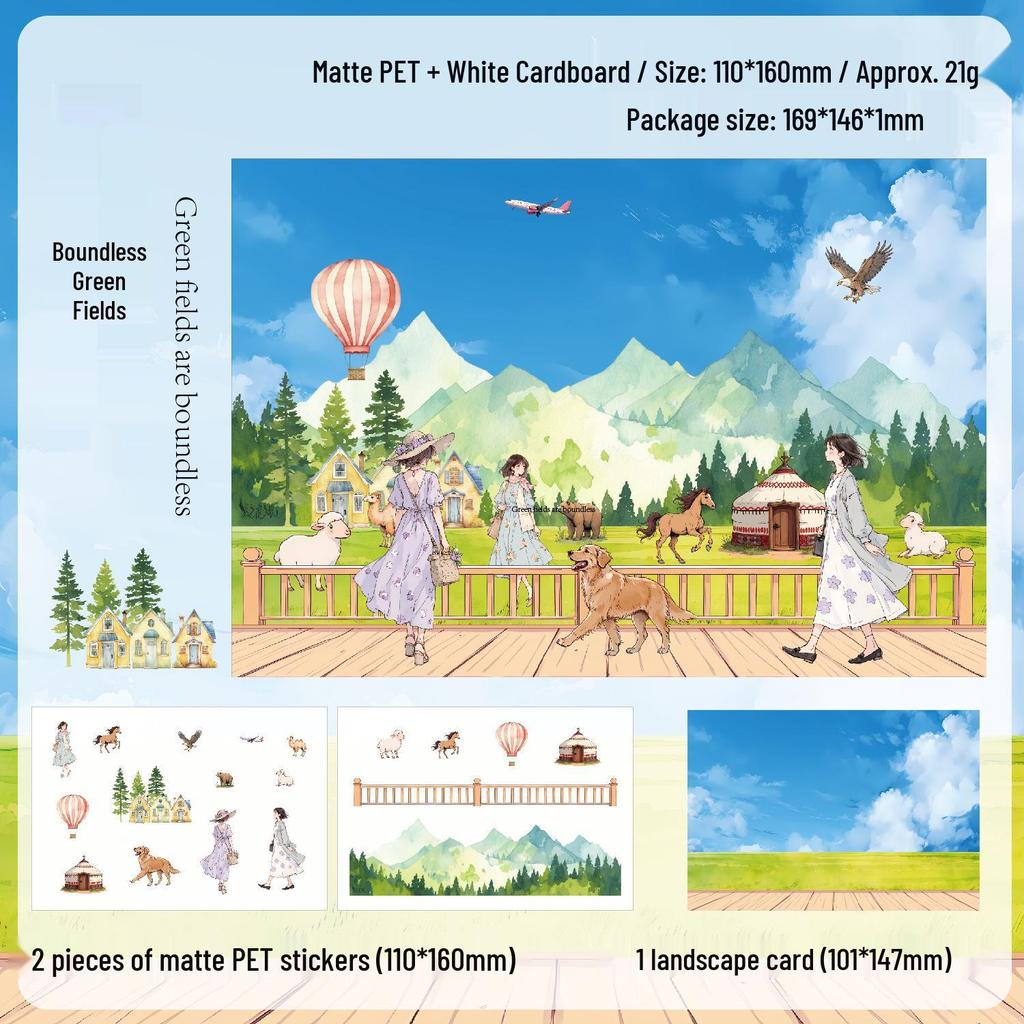 Yuezhen Fenghe Four Courtyards 3D Children's Scenery Stickers