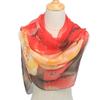 Fashion Women Ultra Thin Long Chiffon Flower Print Silk Scarves Spring Polyester Lotus Pattern Soft Sunscreen Shawl Scarf N49
