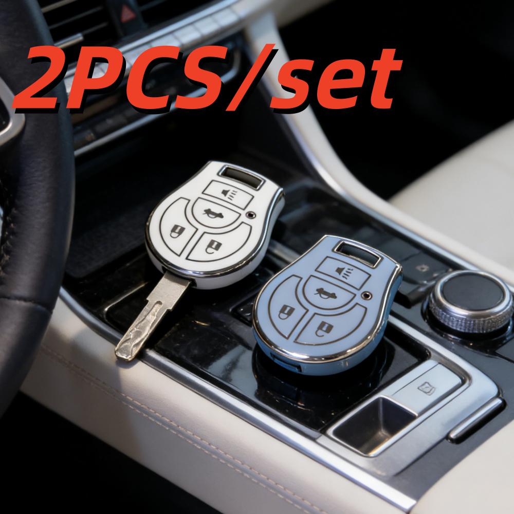 

2Pcs Car Key Case Covers For Nissan Versa March Tiida Altima Armada Cube Juke Maxima Pathfinder Rogue Sentra