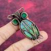 Ruby Fuchsite Gemstone Pendant Handmade Green Evil Eye Pendant Copper Wire Wrapped Owl Jewelry
