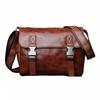 Bolso de Hombro de Cuero de Vaca Natural Curtido Estilo Antiguo Whatna para Hombre, Bolso Cruzado para Pecho, Cabe en iPad 9.7, Bolso de Hombro, Bolso Mensajero Pequeño para