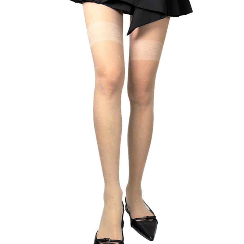 

Романтические тигровые белые прозрачные мини-колготки в горошек Free