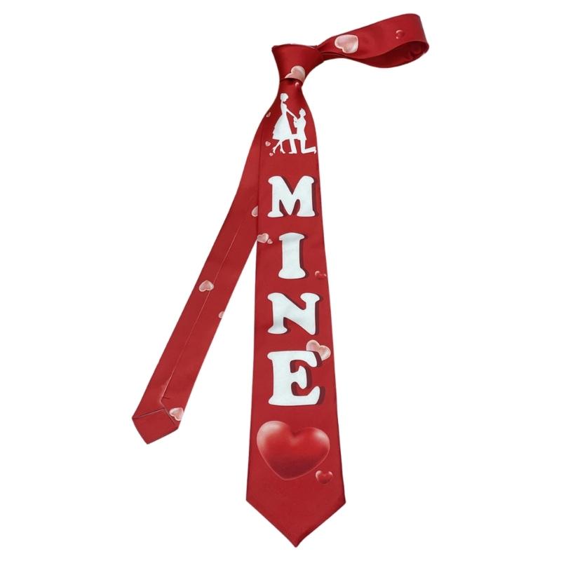 

Fashion Love Heart Print Design Necktie For Men Valentine Gift Soft Polyester Silk Blend Tie Adjustable and Comfortable