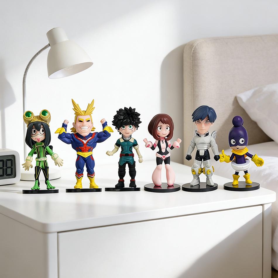 6PCS My Hero Academia Anime Figure Deku Midoriya Izuku Bakugou Katsuki Dabi All Might Boku Action no Poseable Articulated Scale Detailed Movable