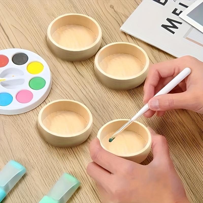 50/100pcs Handmade Wooden Decorative Beads Mini Natural Primary Color Small Wooden Bowl DIY Paint Decor Kitchen Decorative Beads