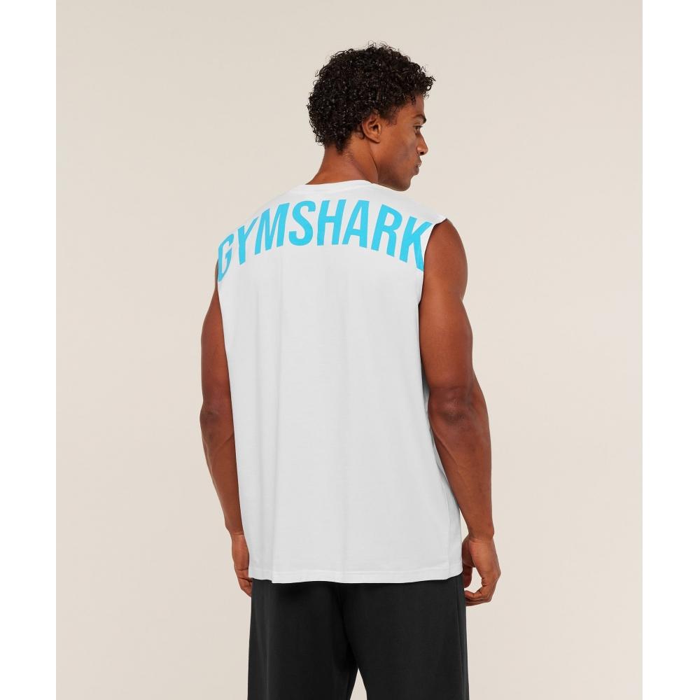 Gymshark Stromausfall Tank Gs Weiß Gs Marke Blau A4b9u Ud8b