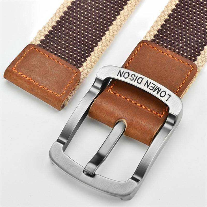 Fashion Canvas Waistband Adjustable Pin Buckles Design Waist Belt For Men Women Unisex Casual Jeans And Trousers