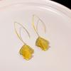 Creative Chinese Style Ginkgo Ear Hook Women Simple Earring Personalized Design Ginkgo Leaf Dangle Earrings  Jewelry Gift