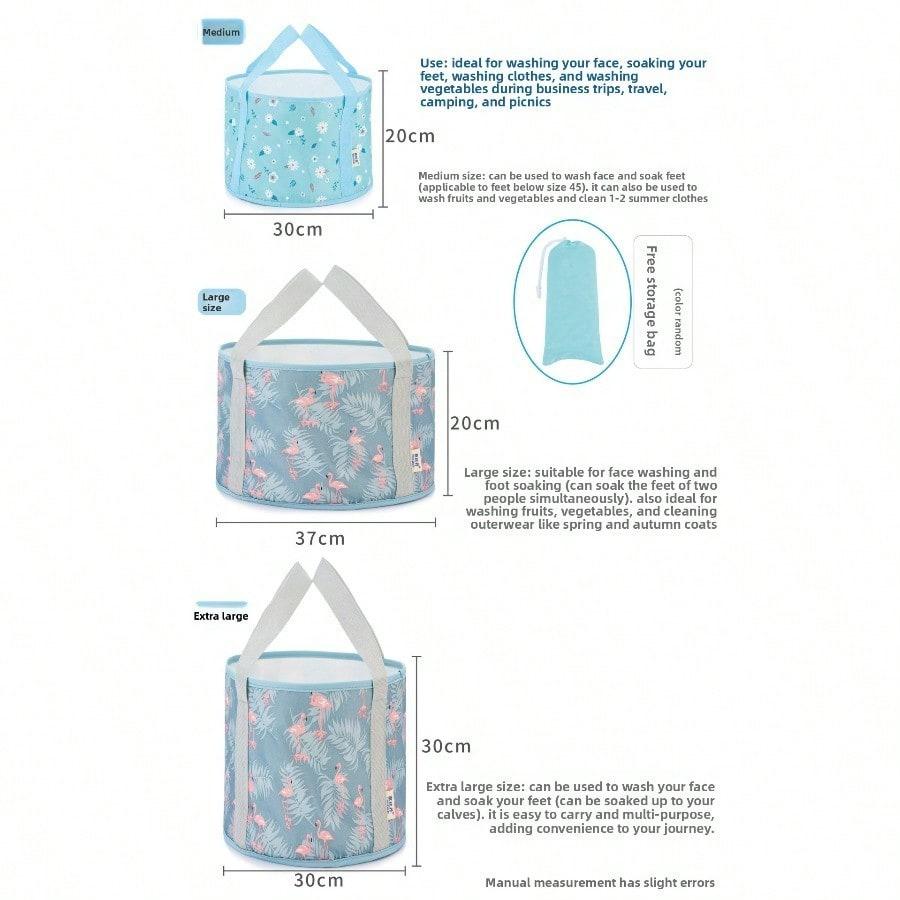 Foldable Basin Portable Travel Laundry Washbasin Foot Soaking Bag Bucket Travel Basin