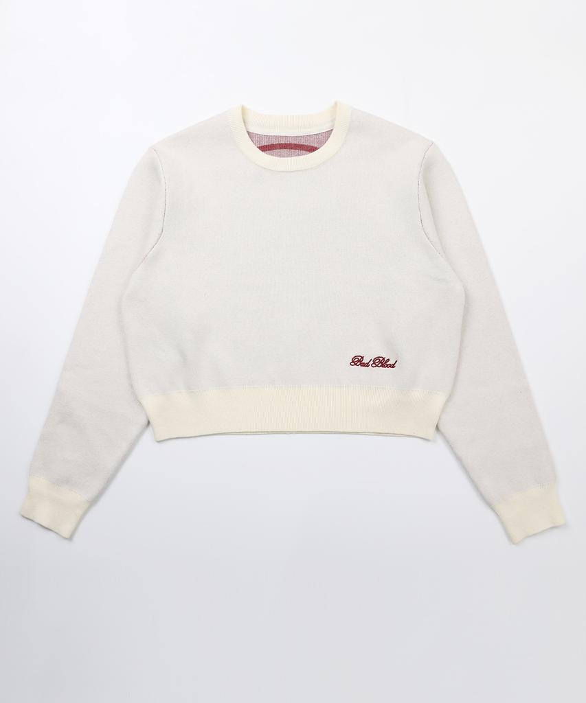 BADBLOOD Classic Big Logo Crewneck Sweater - Cream