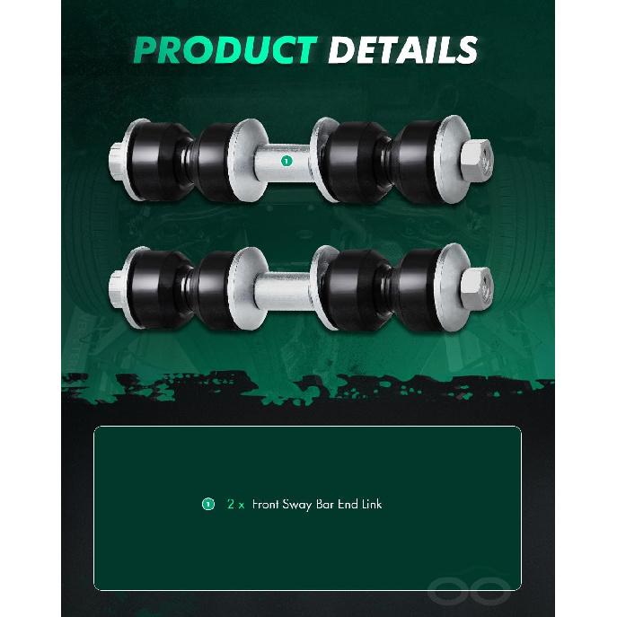 SCITOO 2pcs Front Sway Bar Link fit for Chevrolet Impala 00-13 for Buick Regal 97-04 Allure 05-09 for Pontiac Grand Prix 97-08 for Oldsmobile