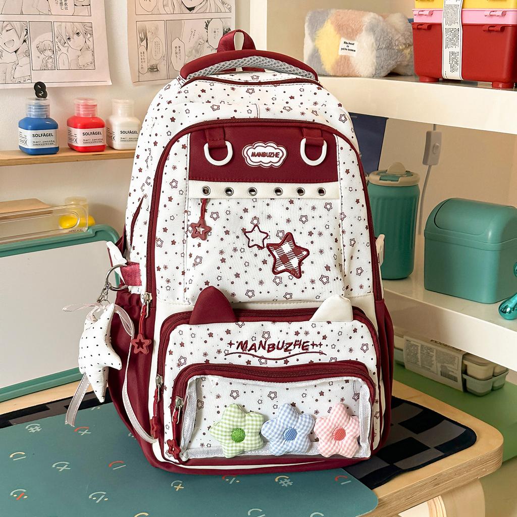 Schoolbag New Ins Korean Backpack Japanese Simple Student Schoolbag Female High Value Junior High School Student College Backpack