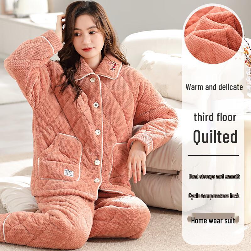 Shenbaolai Women s Winter Flannel Pajama Set